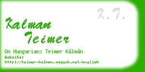 kalman teimer business card